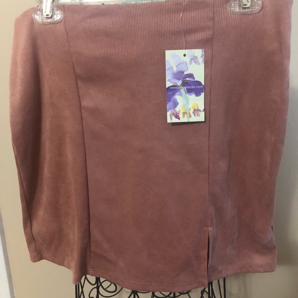 ee:some dusty rose cord mini skirt NWT large